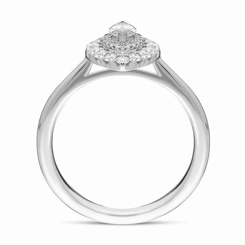 Platinum 0.72ct Diamond Marquise Centre Pave Surround Ring