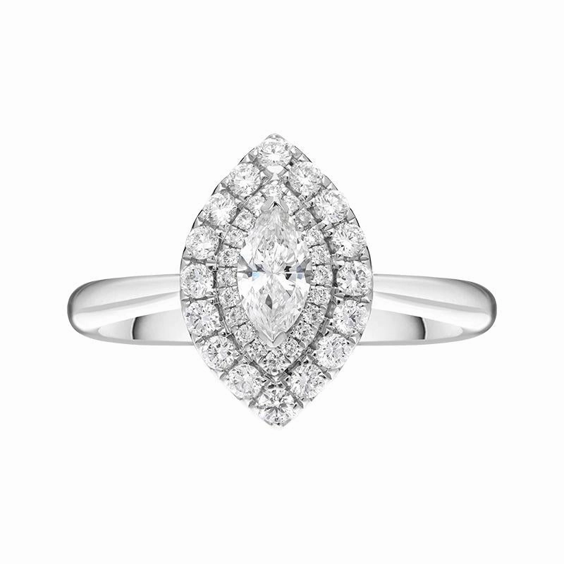 Platinum 0.72ct Diamond Marquise Centre Pave Surround Ring