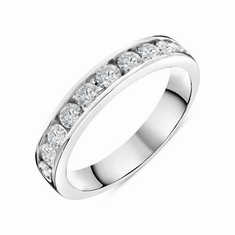 Platinum 0.75ct Diamond Channel Set Wedding Half Eternity Ring