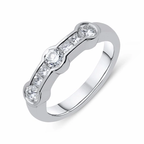 Platinum 0.76ct Diamond Half Eternity Ring
