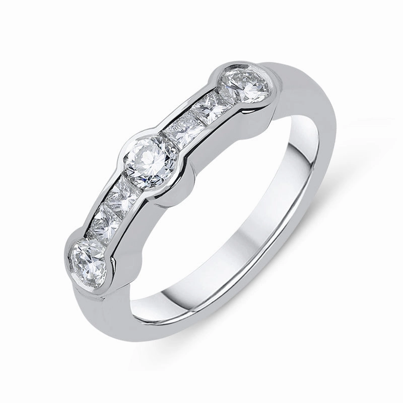 Platinum 0.76ct Diamond Half Eternity Ring