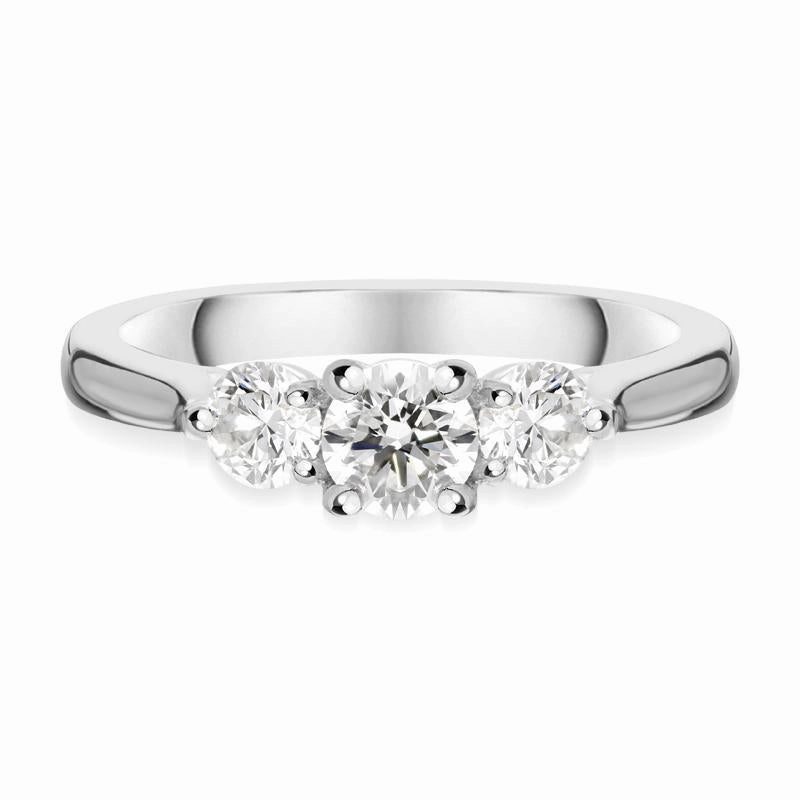 Platinum 0.77ct Diamond Brilliant Cut Trilogy Ring