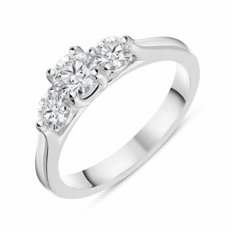 Platinum 0.77ct Diamond Brilliant Cut Trilogy Ring