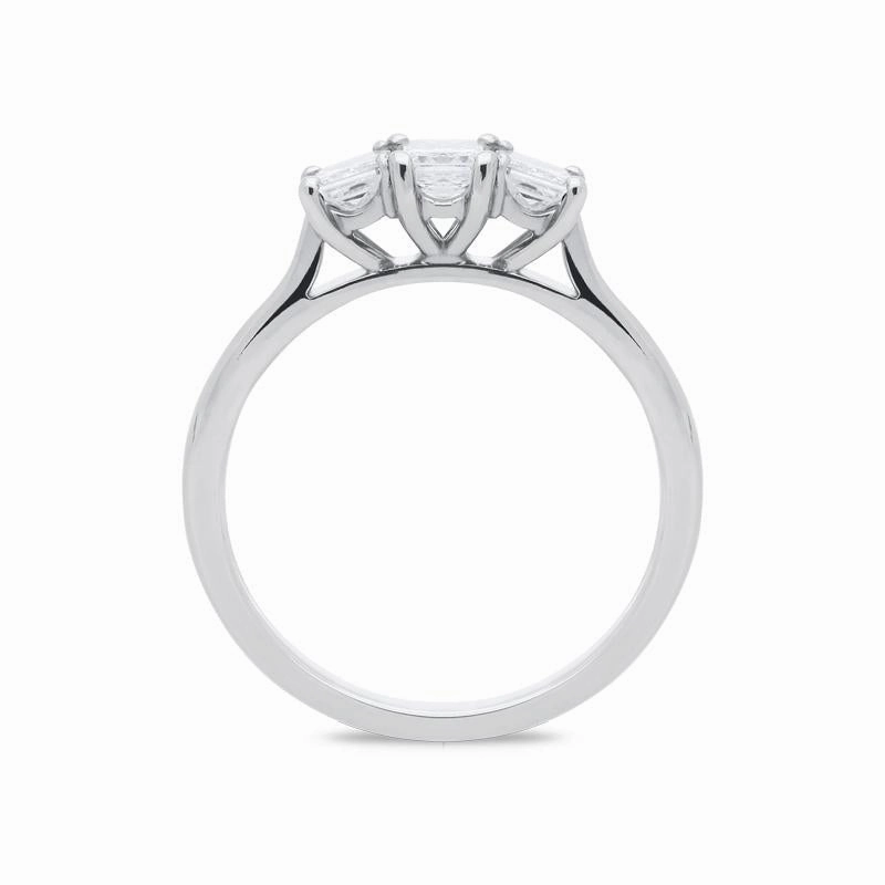 Platinum 0.77ct Diamond Princess Cut Trilogy Ring