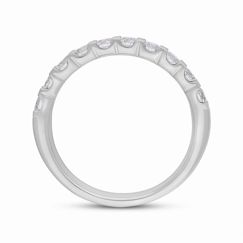 Platinum 0.78ct Diamond Square Claw Half Eternity Ring