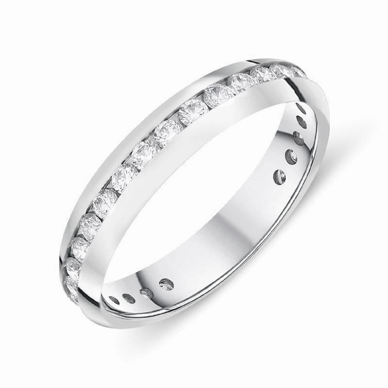 Platinum 0.79ct Diamond Channel Set Wedding Full Eternity Ring