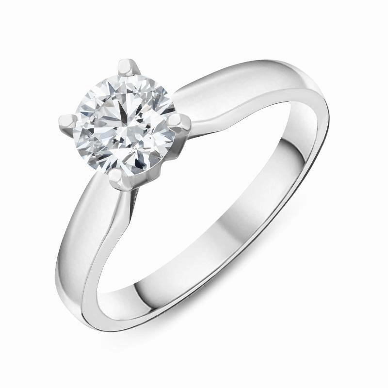 Platinum 0.80ct Diamond Solitare Ring D