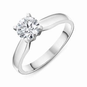 Platinum 0.80ct Diamond Solitare Ring D