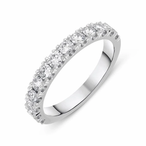 Platinum 0.81ct Diamond Brilliant Cut Wedding Half Eternity Ring
