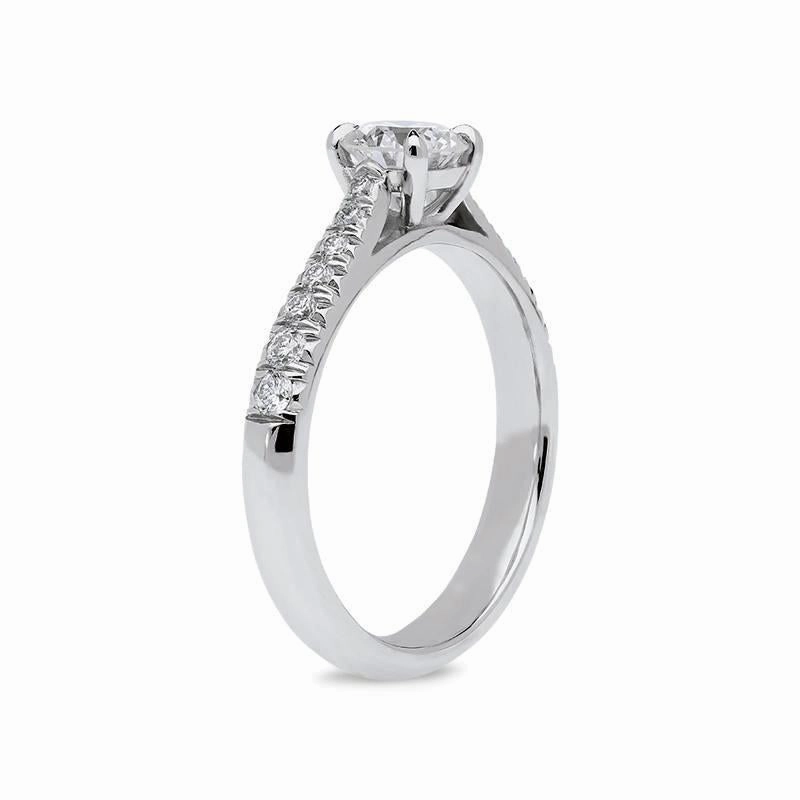 Platinum 0.82ct Diamond Brilliant Cut Ring