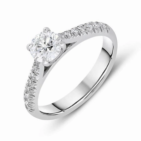 Platinum 0.82ct Diamond Brilliant Cut Ring