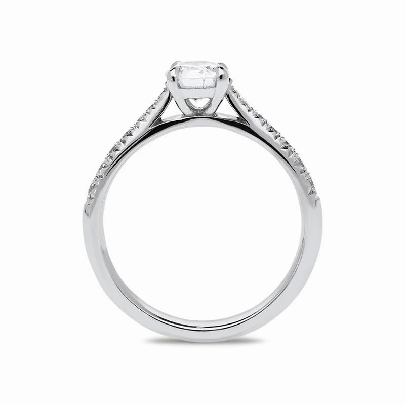 Platinum 0.82ct Diamond Brilliant Cut Ring