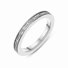 Platinum 0.83ct Diamond Baguette Cut Full Eternity Ring D
