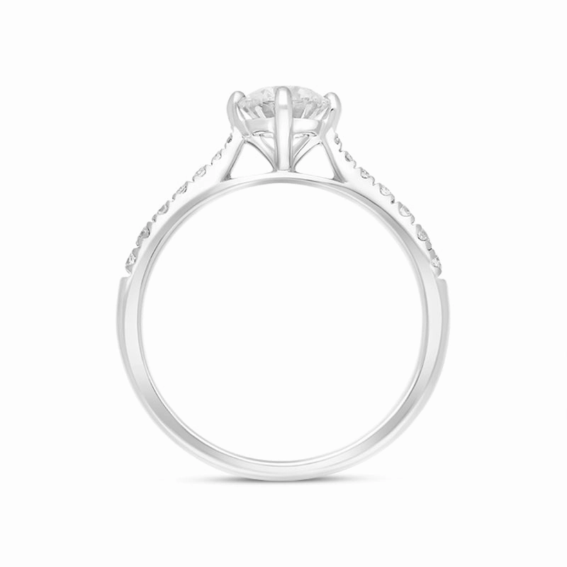 Platinum 0.84ct Diamond Shoulder Solitaire Ring