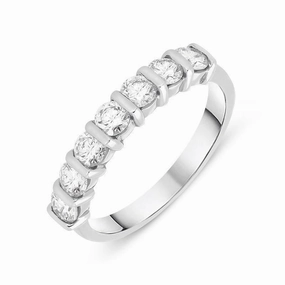 Platinum 0.87ct Diamond Bar Set Half Eternity Ring