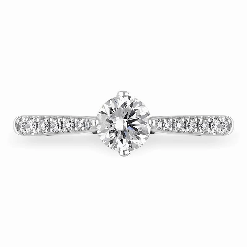 Platinum 0.89ct Diamond Set Shoulder Solitaire Ring