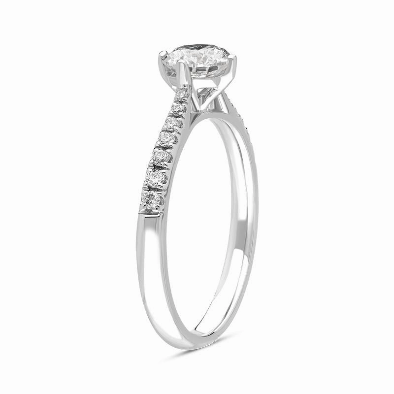 Platinum 0.89ct Diamond Set Shoulder Solitaire Ring