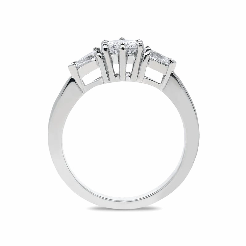 Platinum 0.94ct Diamond Brilliant Cut Trilogy Ring