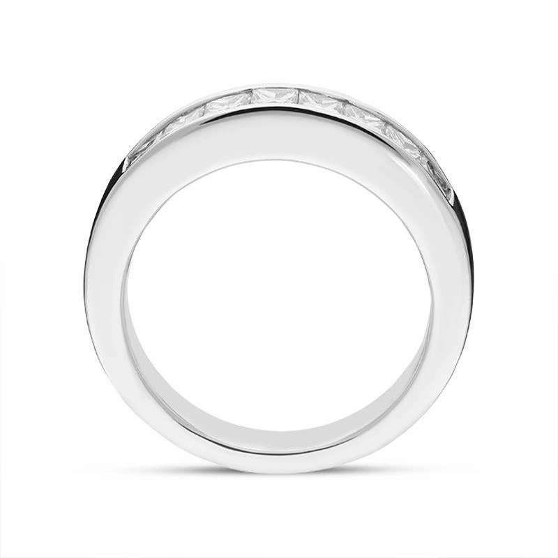 Platinum 0.97ct Diamond Eight Stone Princess Cut Half Eternity Ring D