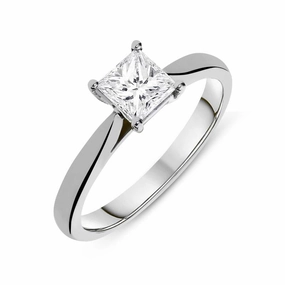 Platinum 1.00ct Diamond Princess Cut Solitaire Ring