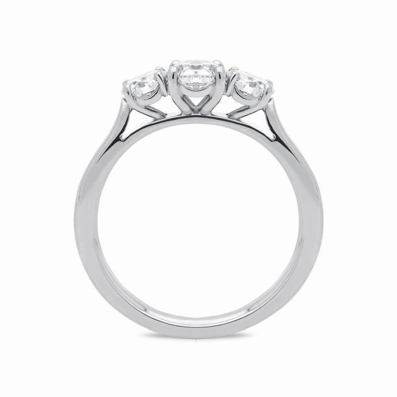 Platinum 1.01ct Diamond Brilliant Cut Trilogy Ring