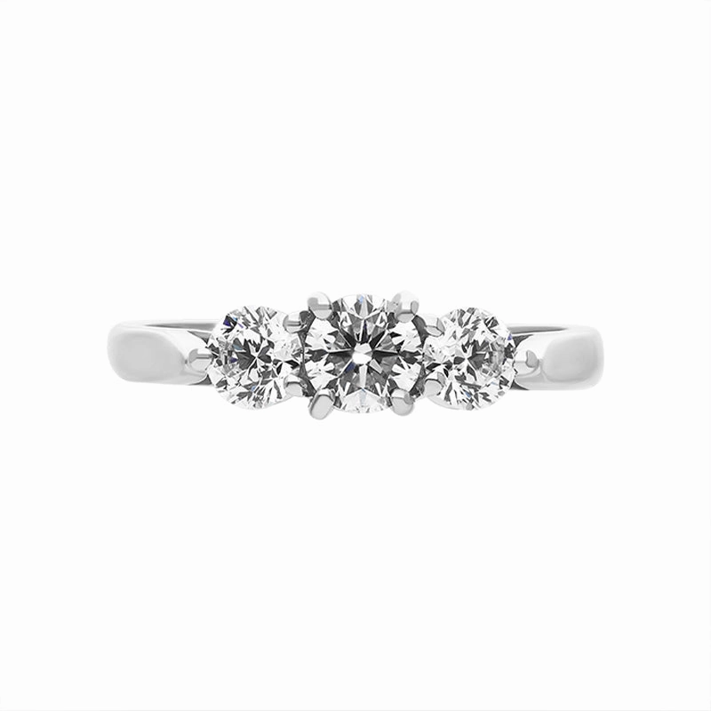 Platinum 1.01ct Diamond Three Stone Ring