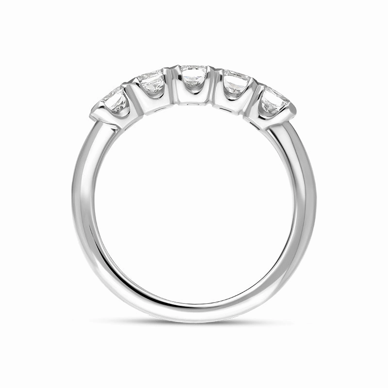 Platinum 1.02ct Diamond Five Stone Wedding Half Eternity Ring