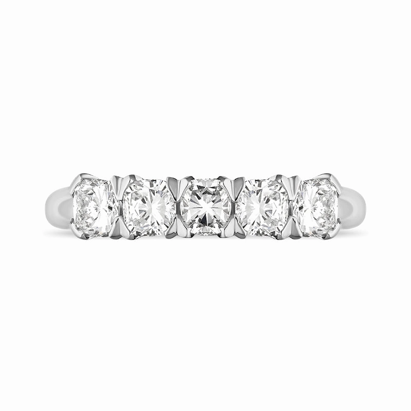 Platinum 1.02ct Diamond Five Stone Wedding Half Eternity Ring