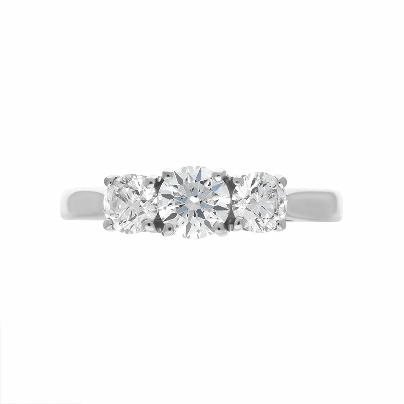 Platinum 1.03ct Diamond Three Stone Ring