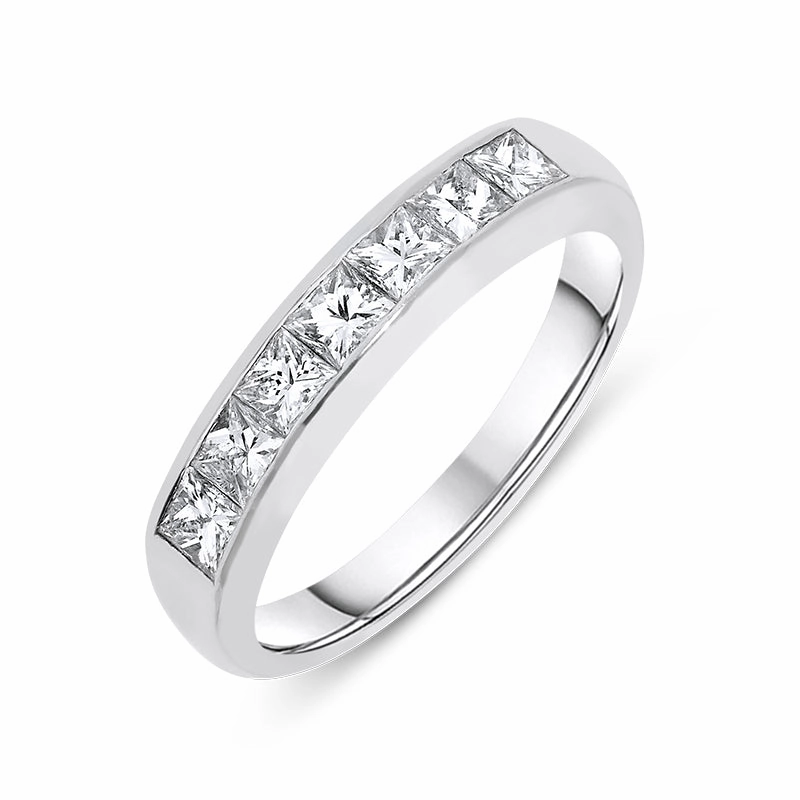 Platinum 1.05ct Diamond Seven Stone Princess Cut Ring