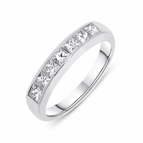 Platinum 1.05ct Diamond Seven Stone Princess Cut Ring