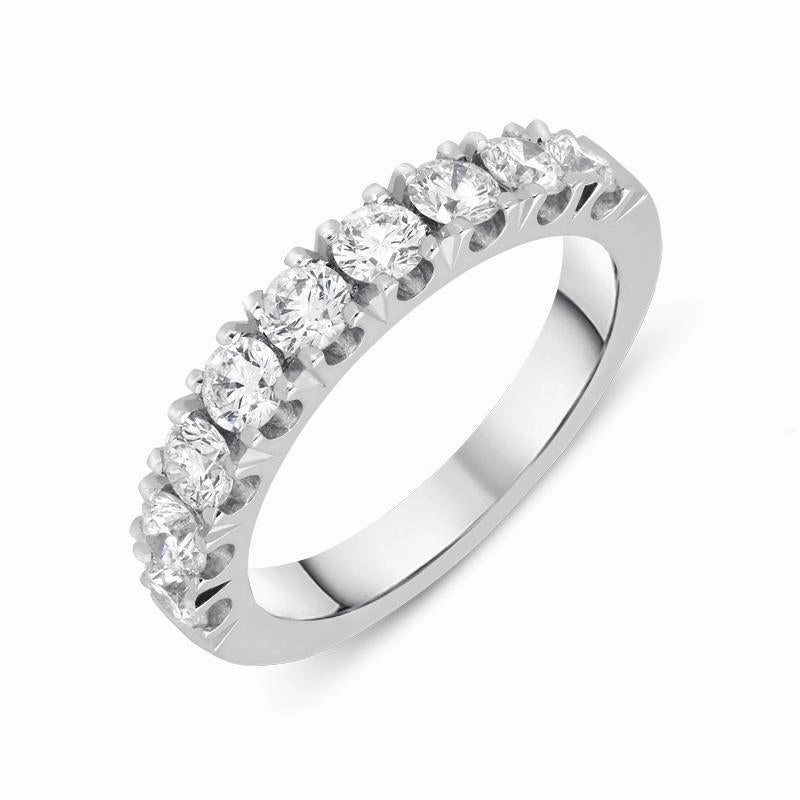 Platinum 1.07ct Diamond Brilliant Cut Wedding Half Eternity Ring