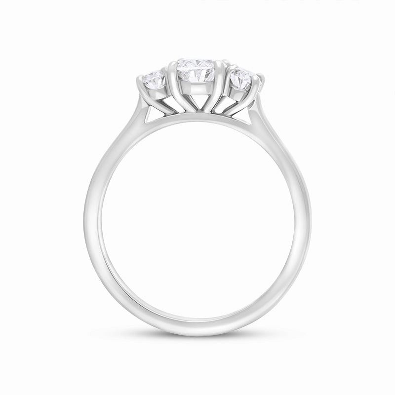 Platinum 1.08ct Diamond GIA Certified Oval Cut Three Stone Ring