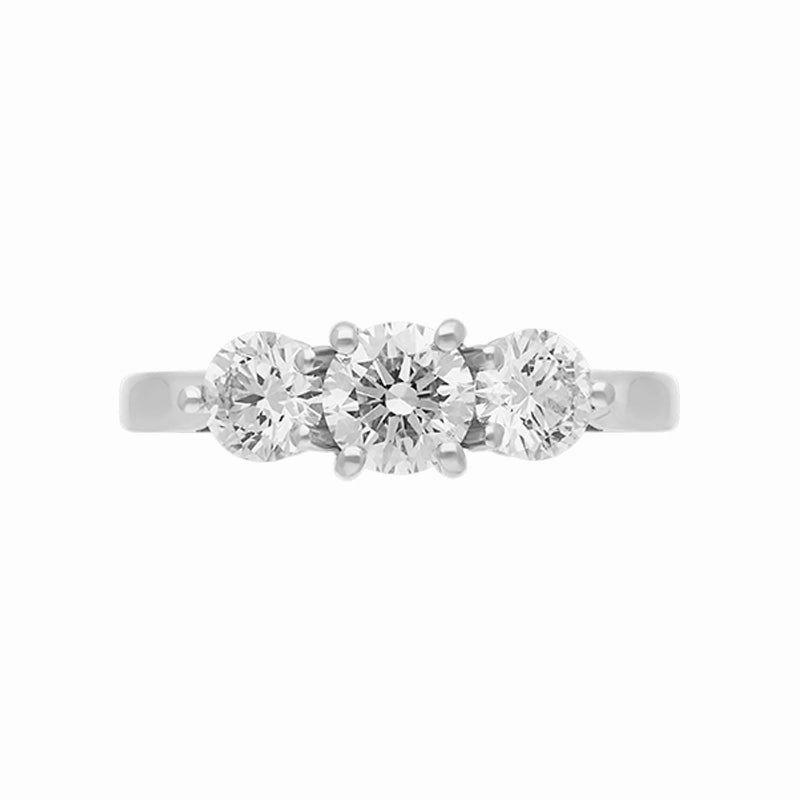 Platinum 1.26ct Diamond Three Stone Ring