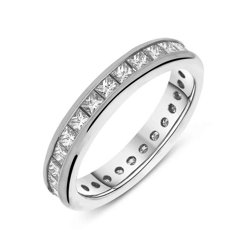 Platinum 1.29ct Diamond Princess Cut Eternity Ring