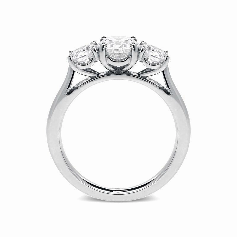 Platinum 1.57ct Diamond Brilliant Cut Trilogy Ring