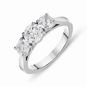 Platinum 1.57ct Diamond Brilliant Cut Trilogy Ring
