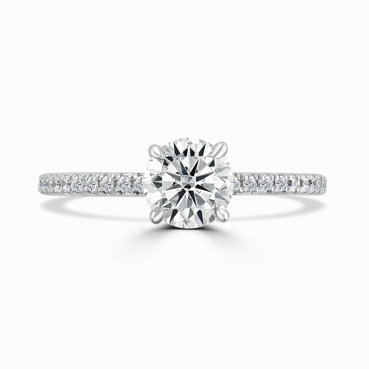 Platinum 1.5ct Round Brilliant Cut Laboratory Grown Diamond Solitaire With Diamond Shoulders