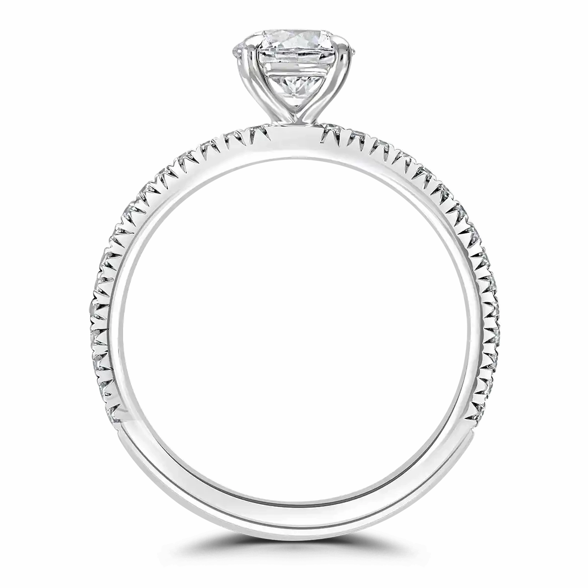 Platinum 1.5ct Round Brilliant Cut Laboratory Grown Diamond Solitaire With Diamond Shoulders