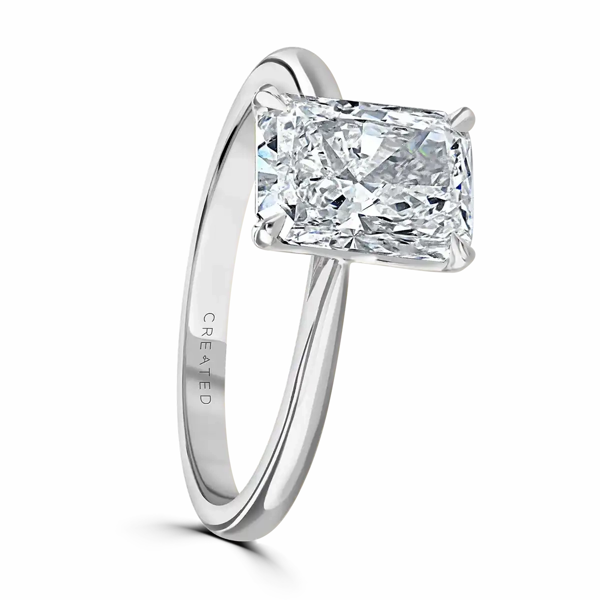 Platinum 1ct Radiant Cut Laboratory Grown Diamond Solitaire