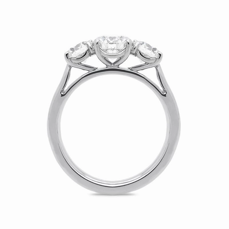 Platinum 2.00ct Diamond Claw Set Trilogy Ring