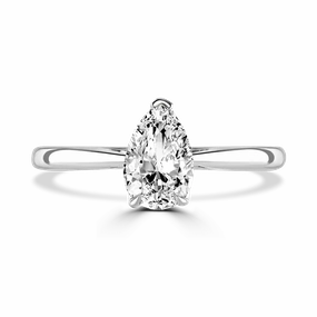 Platinum 2ct Pear Cut Laboratory Grown Diamond Solitaire