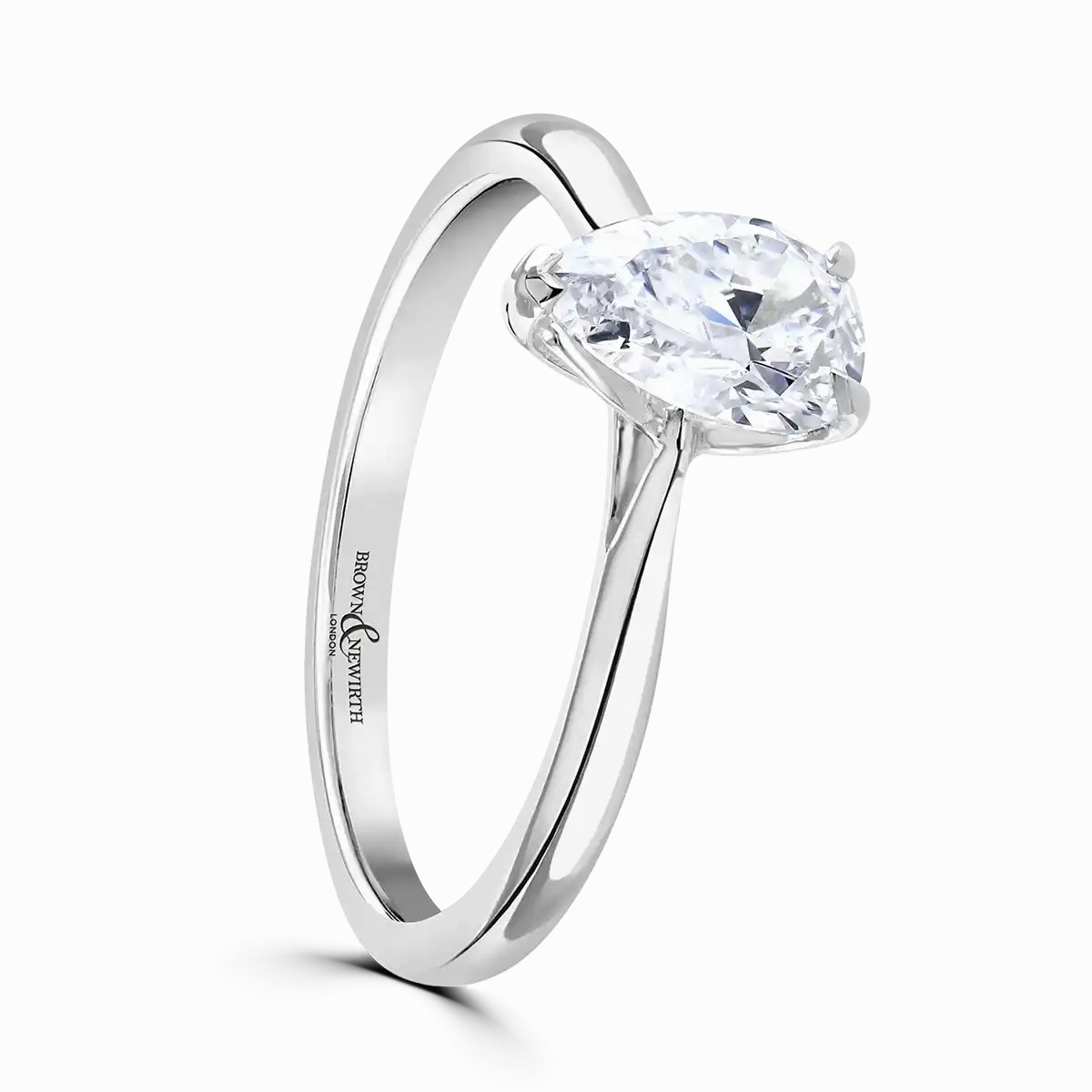 Platinum 2ct Pear Cut Laboratory Grown Diamond Solitaire