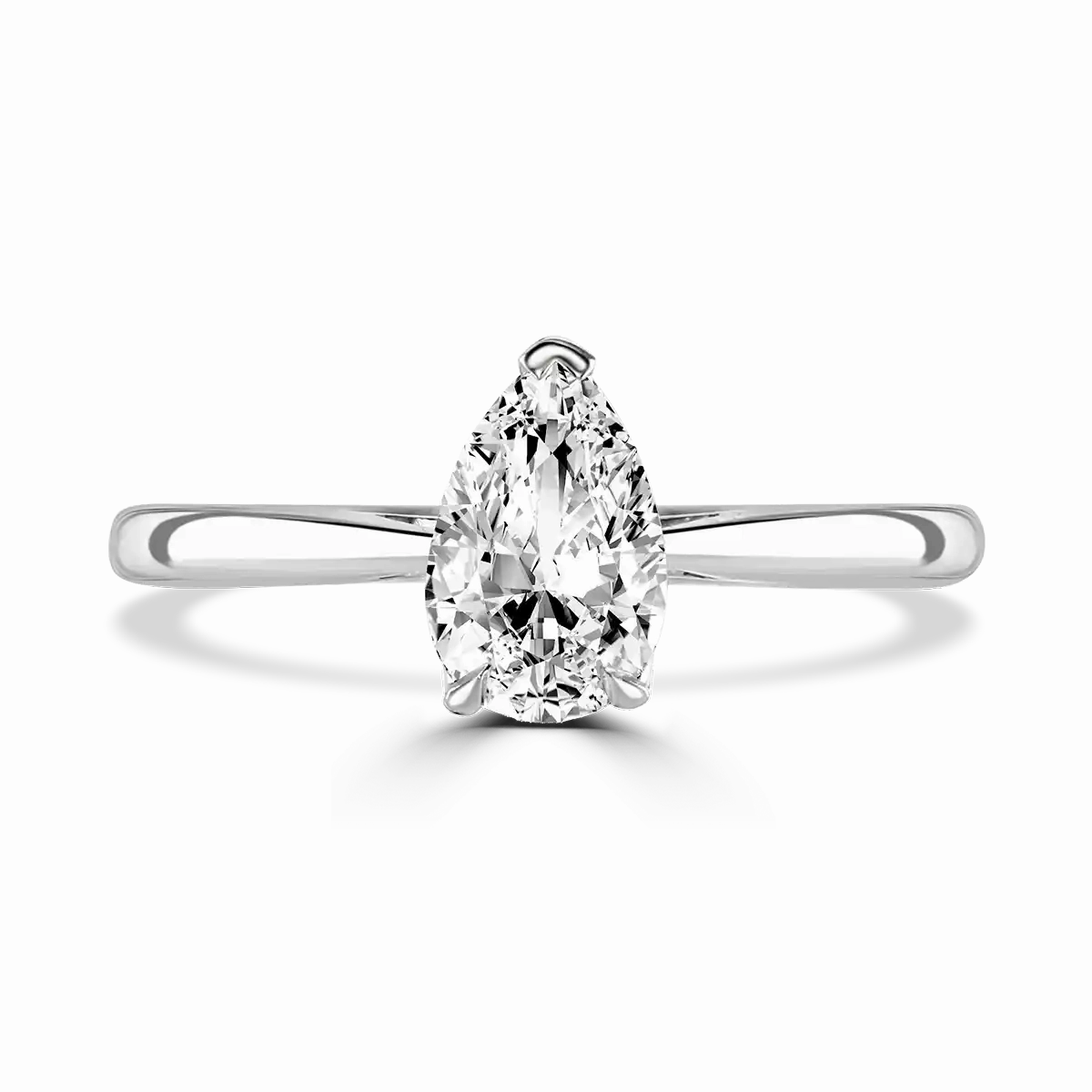 Platinum 2ct Pear Cut Laboratory Grown Diamond Solitaire