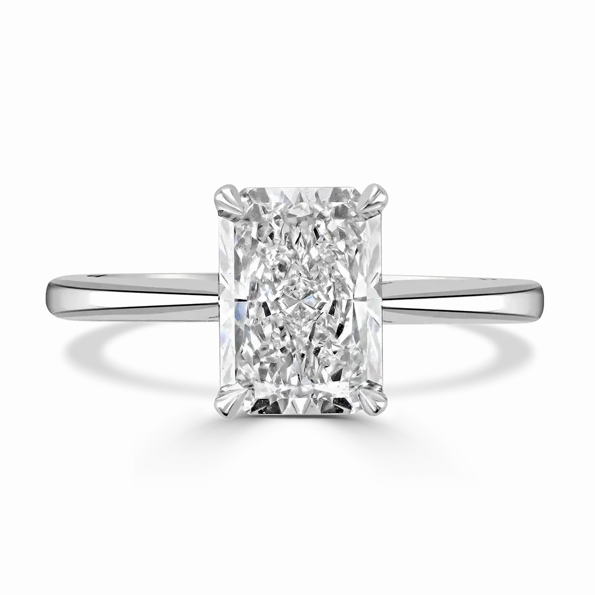 Platinum 2ct Radiant Cut Laboratory Grown Diamond Solitaire
