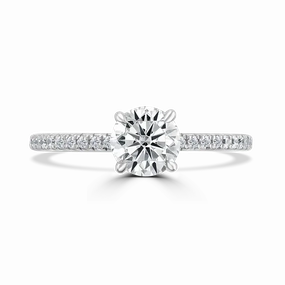 Platinum 2ct Round Brilliant Cut Laboratory Grown Diamond Solitaire With Diamond Shoulders