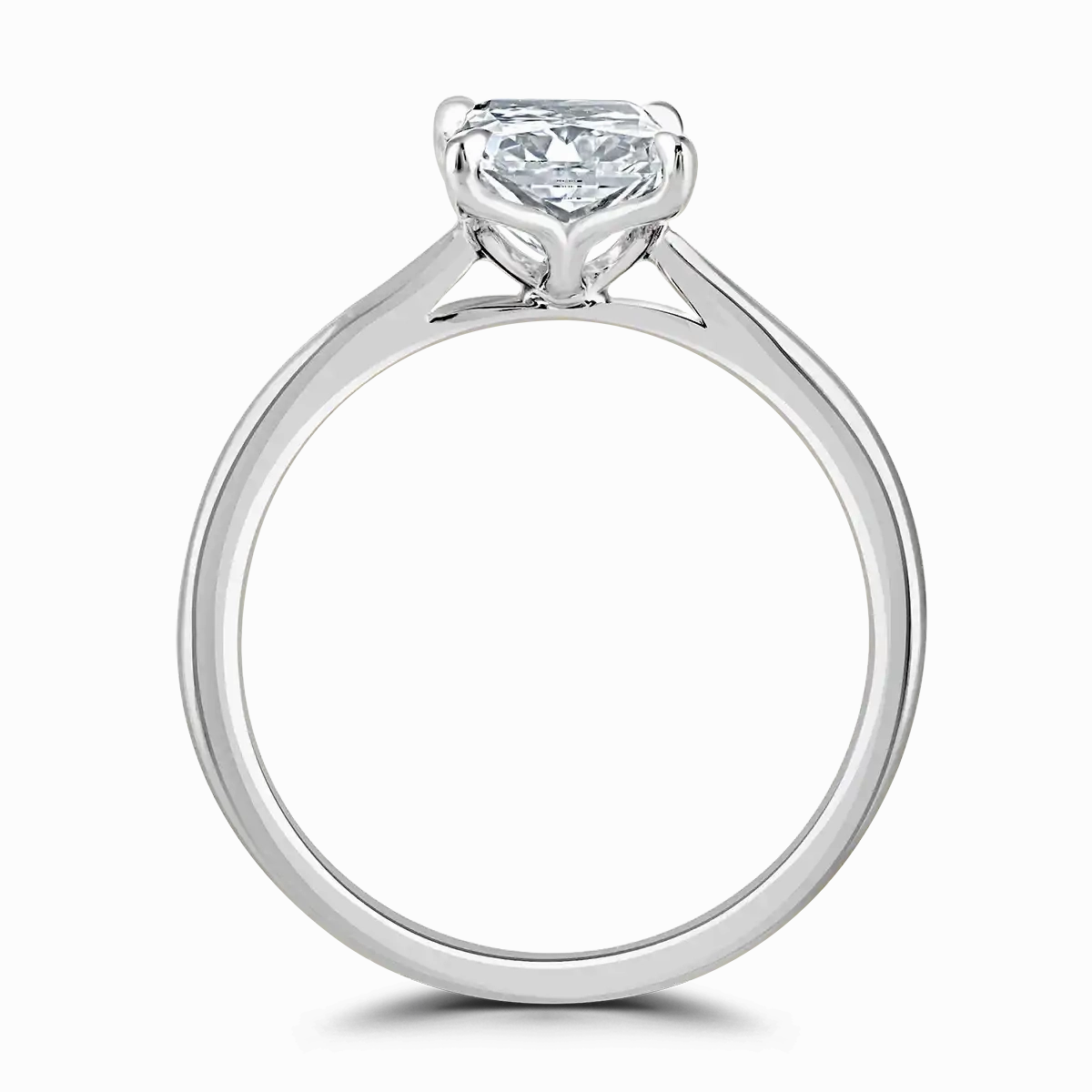 Platinum 3ct Radiant Cut Laboratory Grown Diamond Solitaire
