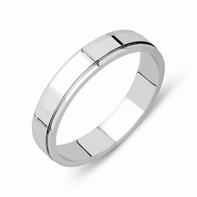 Platinum 4mm Dipped Edge Wedding Ring