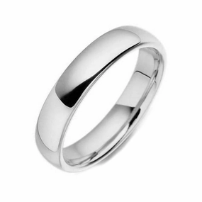 Platinum 4mm Light Court Shape Wedding Ring