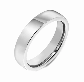 Platinum 4mm Medium Flat Court Shape Wedding Ring